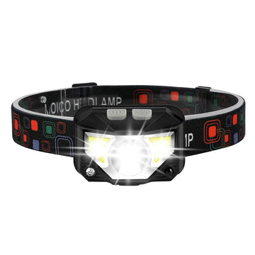 series bright beam led cob headlamp w/built-in battery